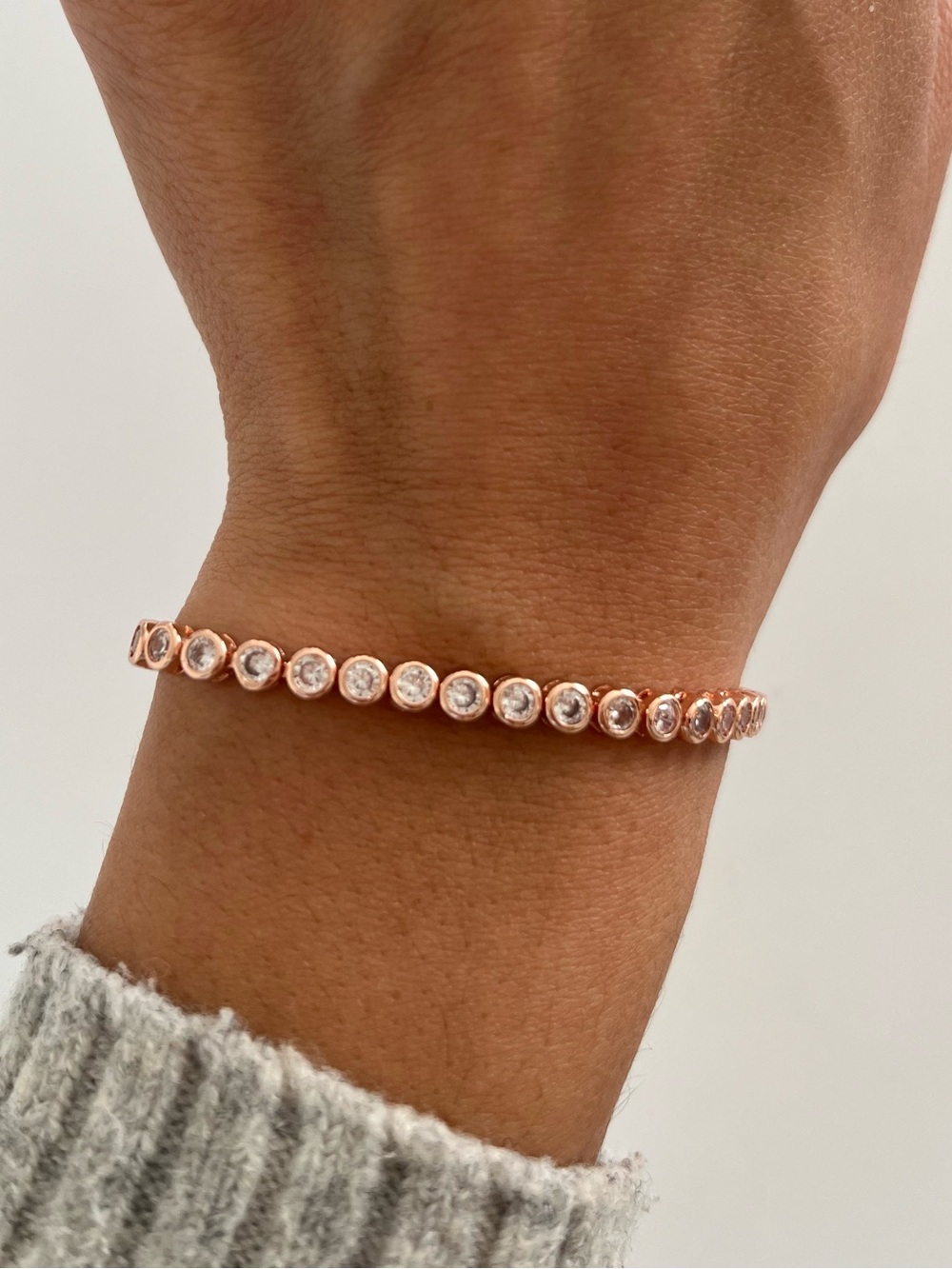 Nashelle Rose Gold Bezel Tennis Bracelet - Women Jewelry
